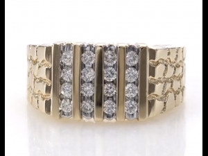 gents diamond nugget ring 30 Modelo de impresión 3D