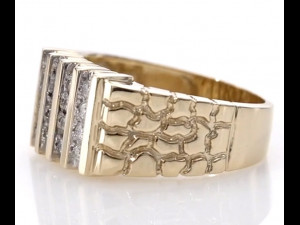 gents diamond nugget ring 30 Modelo de impresión 3D