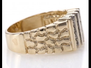gents diamond nugget ring 30 Modelo de impresión 3D