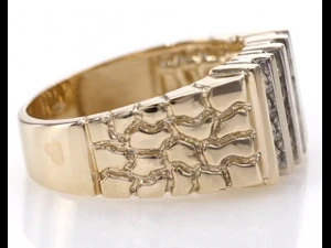 gents diamond nugget ring 30 3D Print Model
