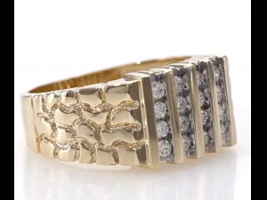 gents diamond nugget ring 30 3D Print Model