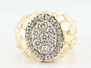 gents diamond nugget ring 31 3D Print Model
