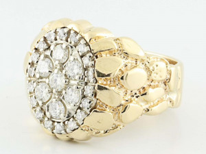 gents diamond nugget ring 31 Modelo de Impressão 3D