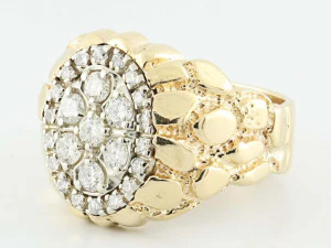 gents diamond nugget ring 31 3D Print Model