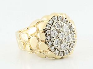 gents diamond nugget ring 31 Modelo de Impressão 3D