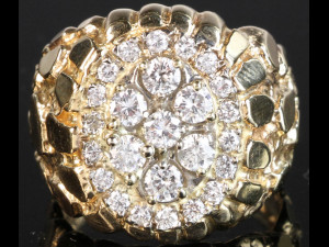 gents diamond nugget ring 31 Modelo de Impressão 3D