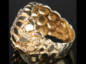 gents diamond nugget ring 31 Modelo de Impressão 3D
