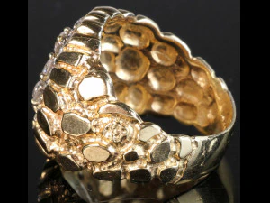 gents diamond nugget ring 31 3D Print Model