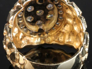 gents diamond nugget ring 31 3D Print Model