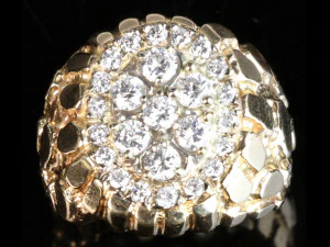 gents diamond nugget ring 31 3D Print Model