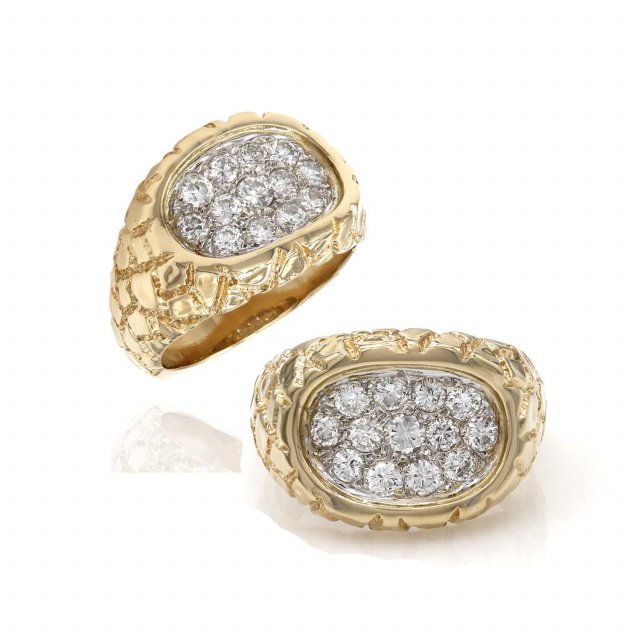 gents diamond nugget ring 33 3D Baskı Modeli .c4d .max .obj .3ds .fbx .stl .blend 