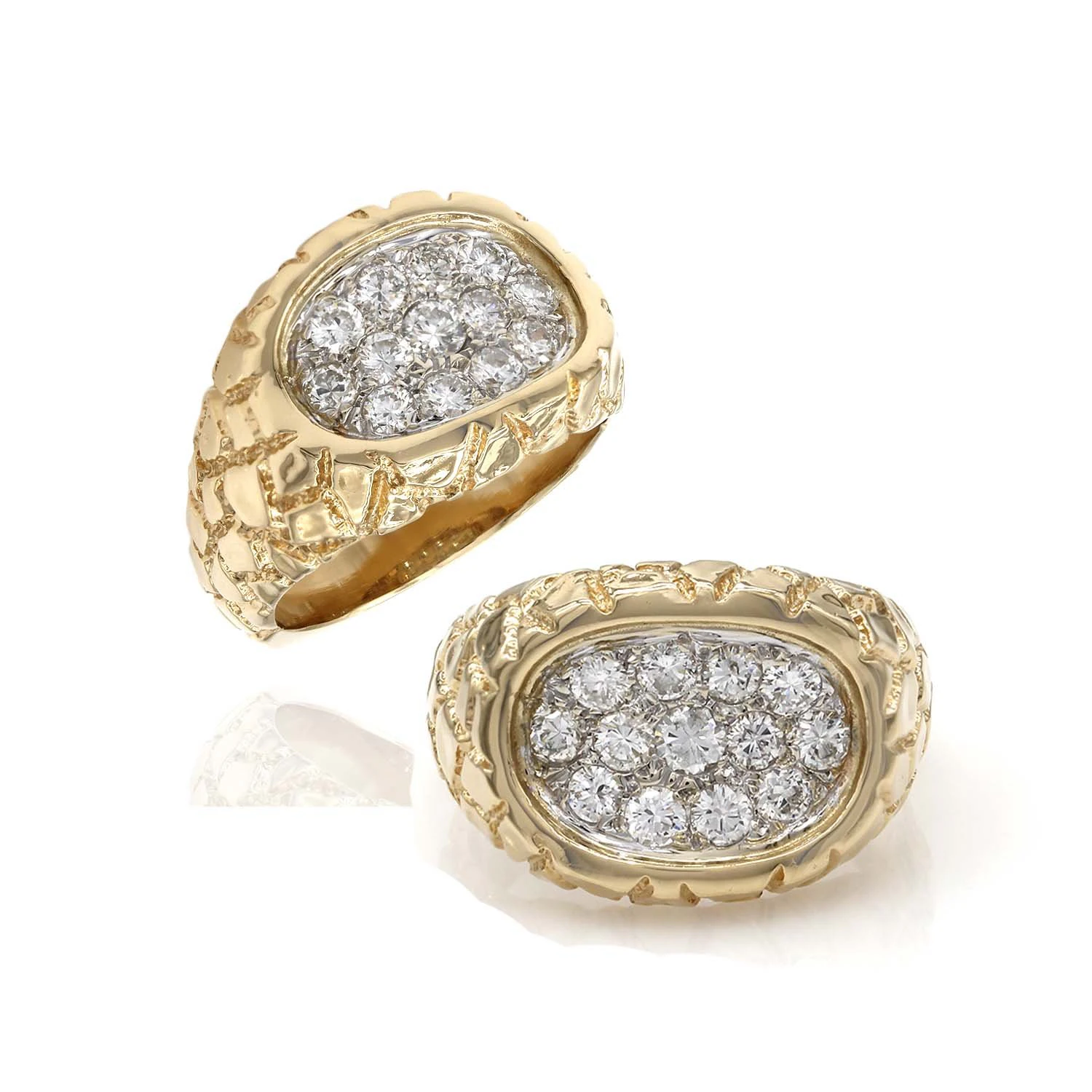 gents diamond nugget ring 33 3D Print Model .c4d .max .obj .3ds .fbx .stl .blend