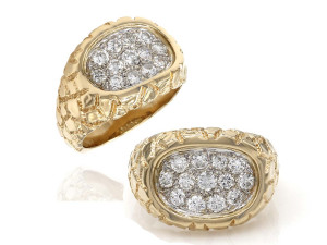gents diamond nugget ring 33 3D 打印模型