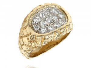 gents diamond nugget ring 33 3D Baskı Modeli