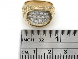 gents diamond nugget ring 33 3D Baskı Modeli