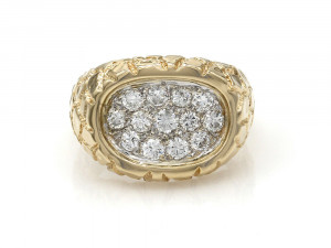 gents diamond nugget ring 33 3D Baskı Modeli