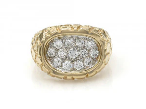 gents diamond nugget ring 33 3D Print Model