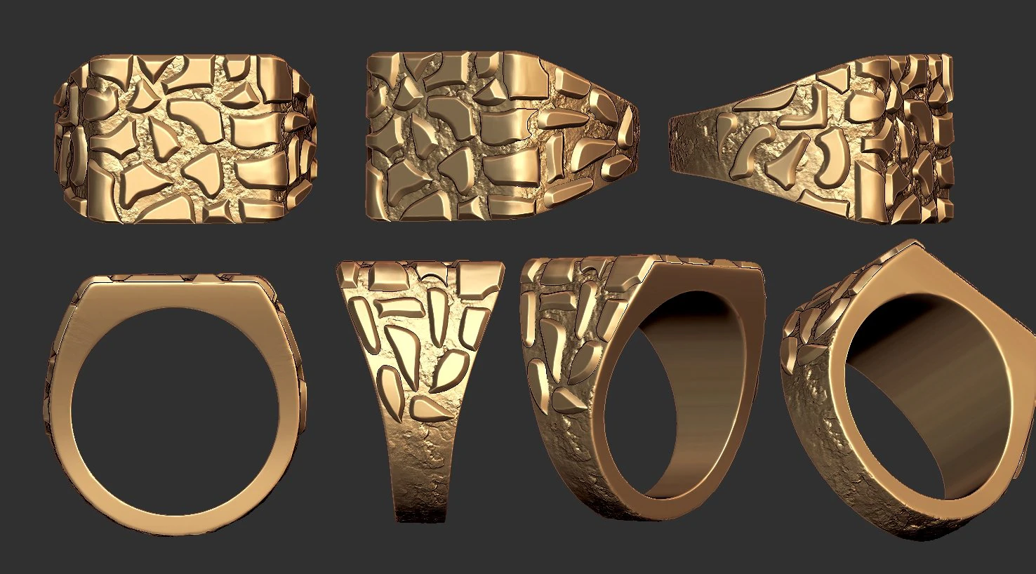 plain gold nugget ring 3D Print Model .c4d .max .obj .3ds .fbx .stl .blend