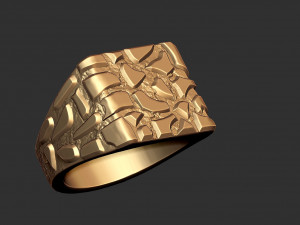 plain gold nugget ring 3D Print Model