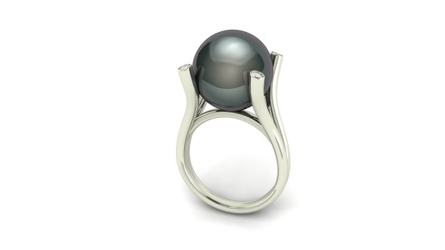 pearl diamond engagement ring 3D Baskı Modeli .c4d .max .obj .3ds .fbx .stl .blend 