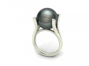 pearl diamond engagement ring 3D Print Model