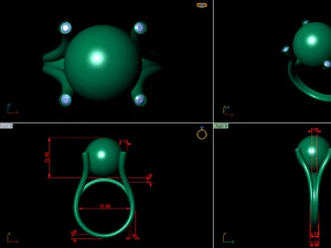 pearl diamond engagement ring 3D Print Model