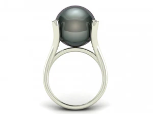 pearl diamond engagement ring 3D Print Model