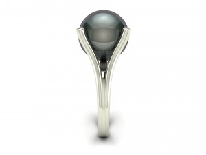 pearl diamond engagement ring 3D Baskı Modeli