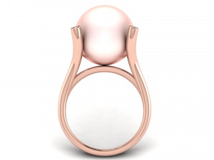 pearl diamond engagement ring 3D Baskı Modeli
