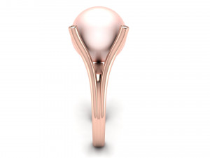 pearl diamond engagement ring 3D Baskı Modeli