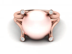 pearl diamond engagement ring 3D Print Model