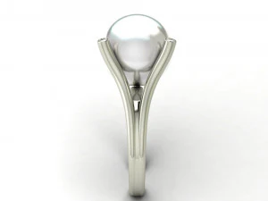 pearl diamond engagement ring 3D Print Model