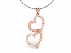 cute double heart diamond pendant Modelo de impresión 3D