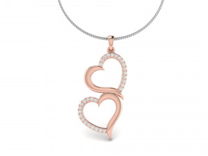 cute double heart diamond pendant 3D-Druckmodell
