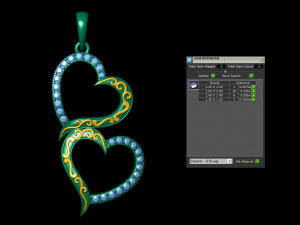 cute filigree double heart diamond pendant 3D 프린트 모델