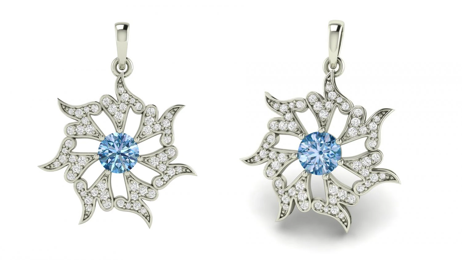 elegant flower pendant 3D Print Model .c4d .max .obj .3ds .fbx .stl .blend 