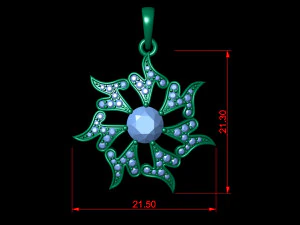 elegant flower pendant 3D Print Model