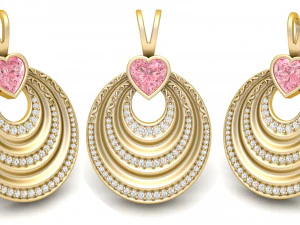 हार्ट स्टाइलिश आकर्षण फिलाग्री पेंडेंट 3D प्रिंट मॉडल