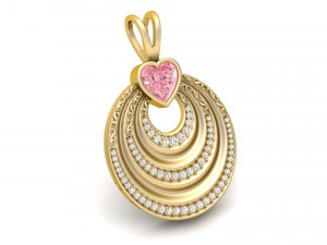Heart stylish charm filigree pendant 3D Print Model