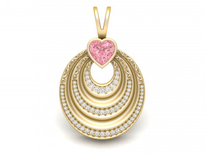 Heart stylish charm filigree pendant 3D Print Model