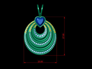 Heart stylish charm filigree pendant 3D Print Model
