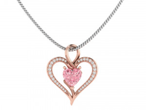 heart solitaire diamond pendant 3D Baskı Modeli
