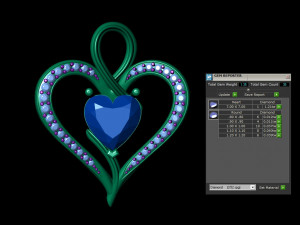 heart solitaire diamond pendant 3D 打印模型