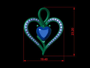 heart solitaire diamond pendant 3D Print Model