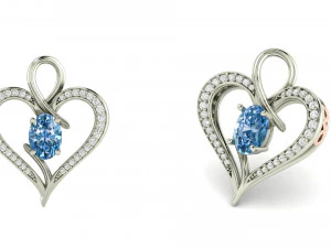 डायमंड हार्ट पेंडेंट 011 3D प्रिंट मॉडल