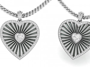 Heart stripe diamond pendant 3D प्रिंट मॉडल
