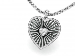 Heart stripe diamond pendant 3D प्रिंट मॉडल
