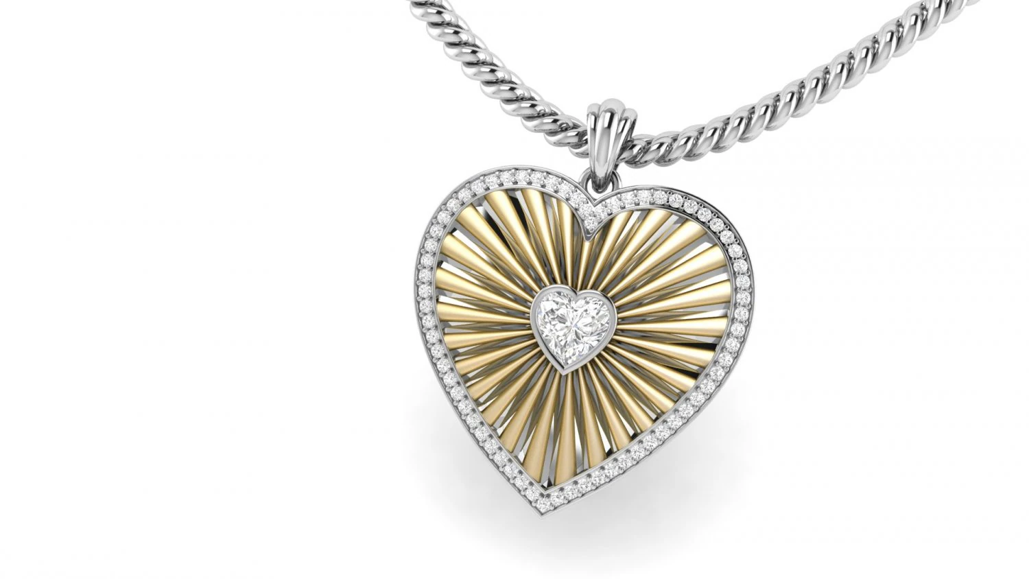 Heart stripe diamond pendant 3D Print Model .c4d .max .obj .3ds .fbx .stl .blend 