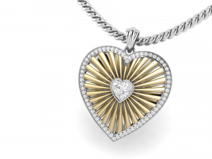 Heart stripe diamond pendant 3D Print Model