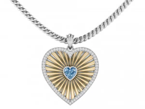 Heart stripe diamond pendant 3D Print Model